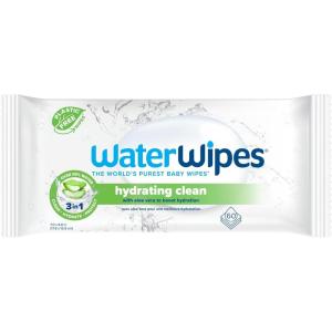 imageWaterWipes Hydrating Clean Baby Wipes 99 WaterBased Formula with Aloe Vera to Hydrate ampamp Clean Skin Unscented ampamp Hypoallergenic 60 Count 1 Pack1 Count Pack of 60