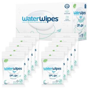 imageWaterWipes On The Go Wipes 999 WaterBased Wipes for Travel Sports and to Refresh Skin Unscented ampamp Hypoallergenic 100 Count 10 Packs10 Count Pack of 10