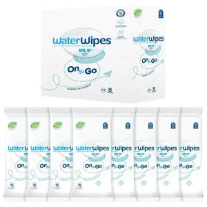 imageWaterWipes On The Go Wipes 999 WaterBased Wipes for Travel Sports and to Refresh Skin Unscented ampamp Hypoallergenic 100 Count 10 Packs28 Count Pack of 8
