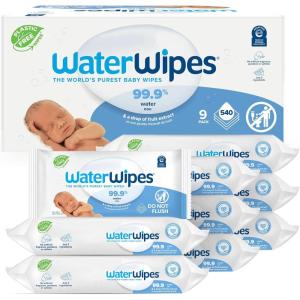 imageWaterWipes PlasticFree Original Baby Wipes 999 Water Based Wipes Unscented ampamp Hypoallergenic for Sensitive Skin 60 Count Pack of 12 Packaging May Vary60 Count Pack of 9