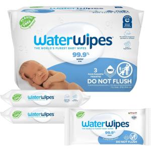 imageWaterWipes PlasticFree Original Baby Wipes 999 Water Based Wipes Unscented ampamp Hypoallergenic for Sensitive Skin 60 Count Pack of 12 Packaging May Vary60 Count Pack of 3