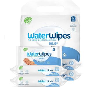 imageWaterWipes PlasticFree Original Baby Wipes 999 Water Based Wipes Unscented ampamp Hypoallergenic for Sensitive Skin 60 Count Pack of 12 Packaging May Vary60 Count Pack of 5