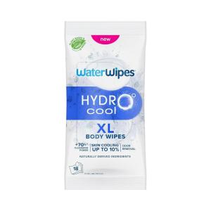 imageWaterWipes HydroCool Cooling Wipes XL Body Cleaning Wipe Stay Fresh ampamp Cool OntheGo Instant Skin Cooling Odor ampamp Sweat Removal Ideal for Gym Travel ampamp Outdoor Use 18 Count 1 PackUnscented