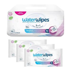 imageWaterWipes Adult Care Sensitive Body ampamp Intimate Hygiene Wipes 720 Wipes 24 Packs Extra Large Textured 999 WaterBased For Everyday Personal Uses30 Count Pack of 3